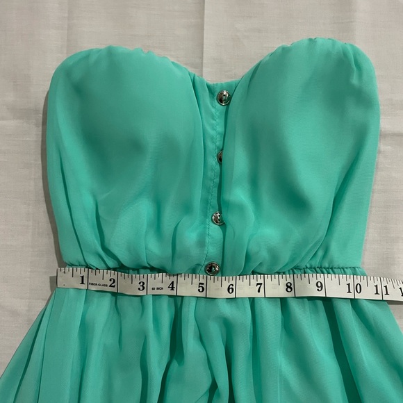 La Scala Chiffon Hi-Low Mint Green Dress - Picture 5 of 7